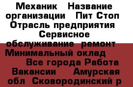 Механик › Название организации ­ Пит-Стоп › Отрасль предприятия ­ Сервисное обслуживание, ремонт › Минимальный оклад ­ 55 000 - Все города Работа » Вакансии   . Амурская обл.,Сковородинский р-н